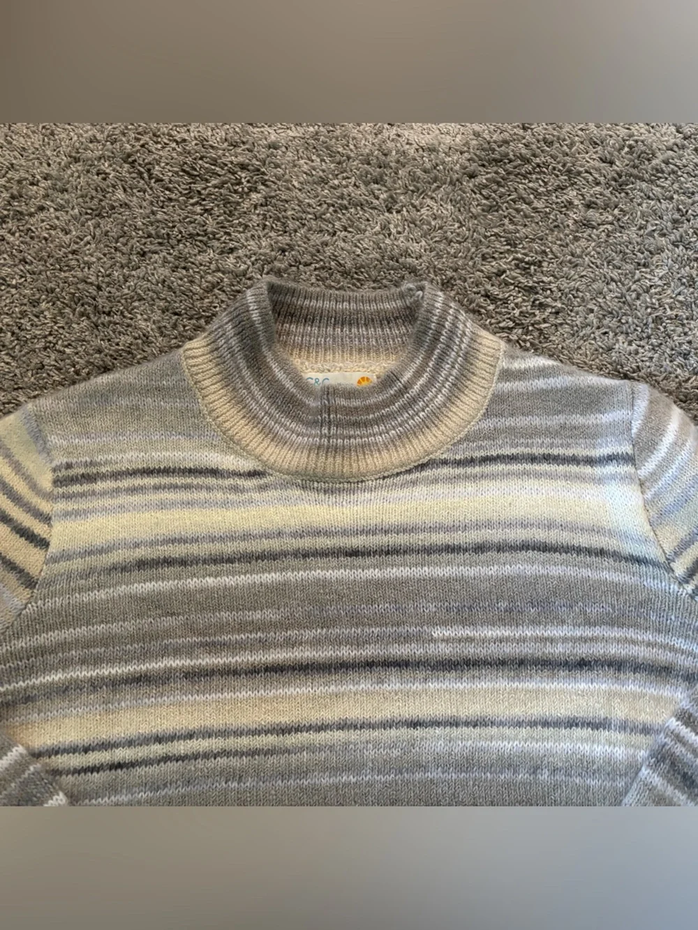 C&C California Mockneck Knit Fuzzy Cozy Striped Sweater Womens Size 2XL